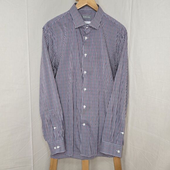 XL Michael Kors Slim Travel Stretch Button Down Casual Dress Shirt 17.5-32/33 - Picture 1 of 3